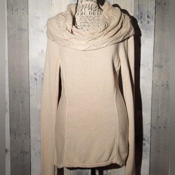 The Limited Sweaters - The Limited Cowl Neck Alpaca Cream Beige Sweater